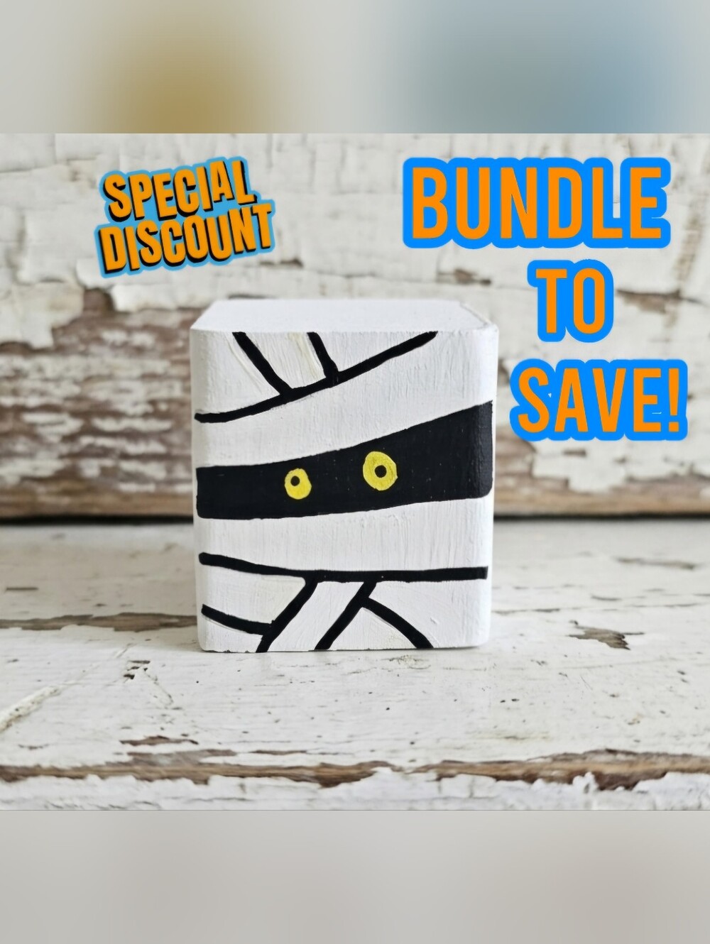 Halloween Wood Block Decor- MUMMY
